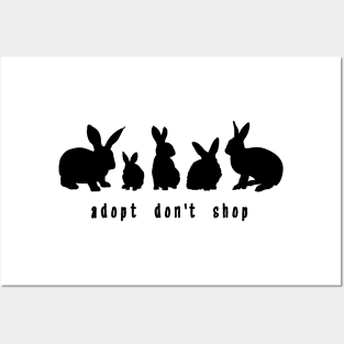 Adopt Don't Shop - Bunny Edition (Unisex Black) Posters and Art